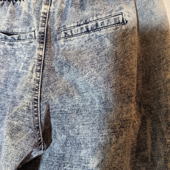 Denim Joggers Pants Drawstring waist Elastic cuffs Sz S - Picture 4 of 7